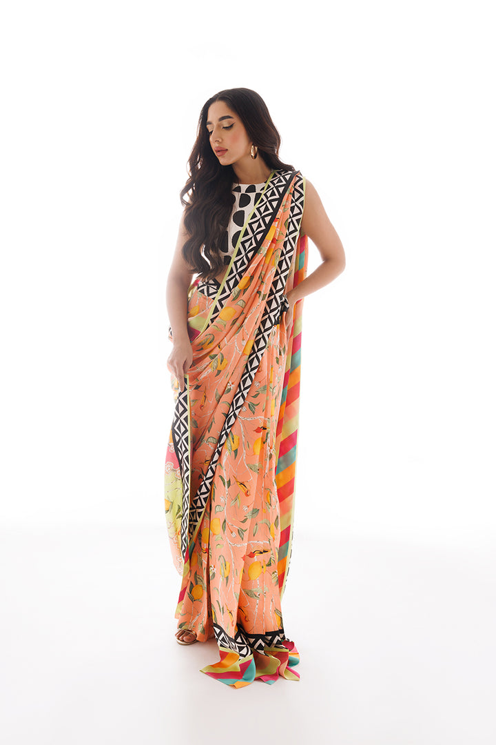 Blouse Saree & Trousers-Blouse: Rawsilk, Pant Sari: Charmeuse