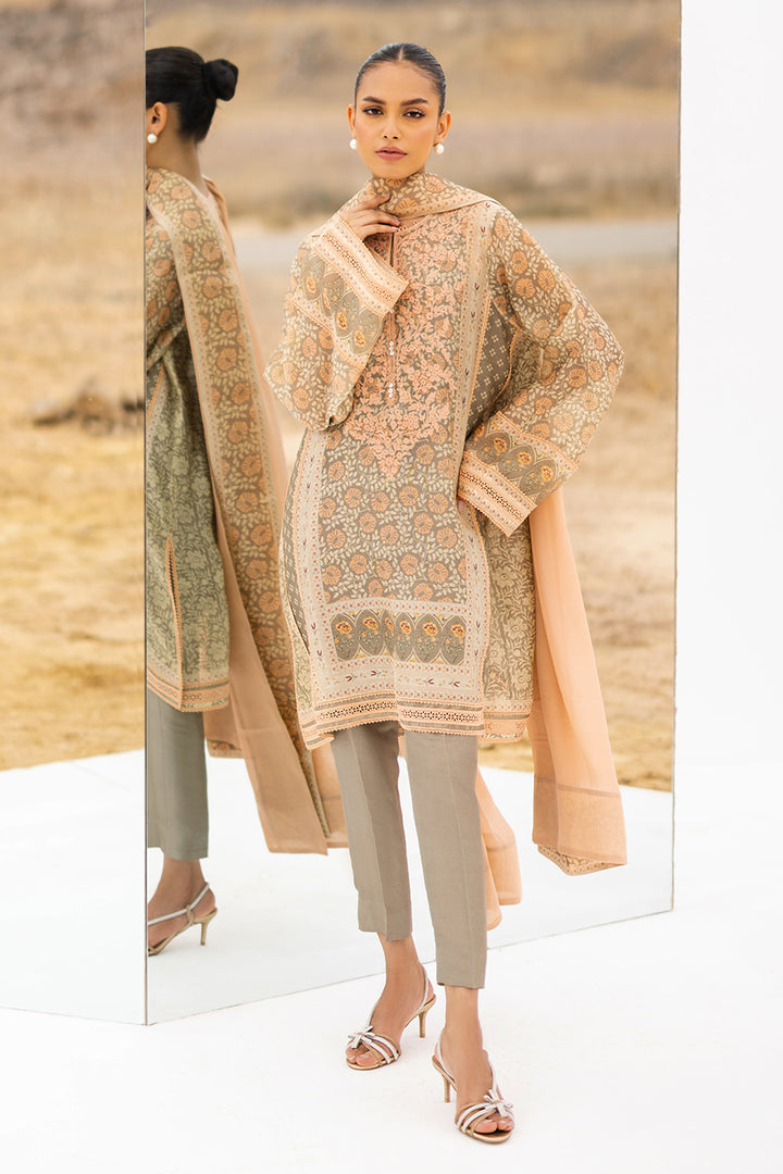 Shirt And Dupatta-Cotton Net