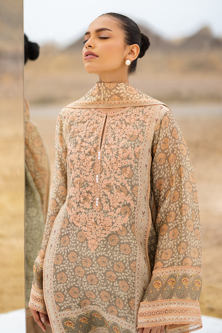 Shirt And Dupatta-Cotton Net