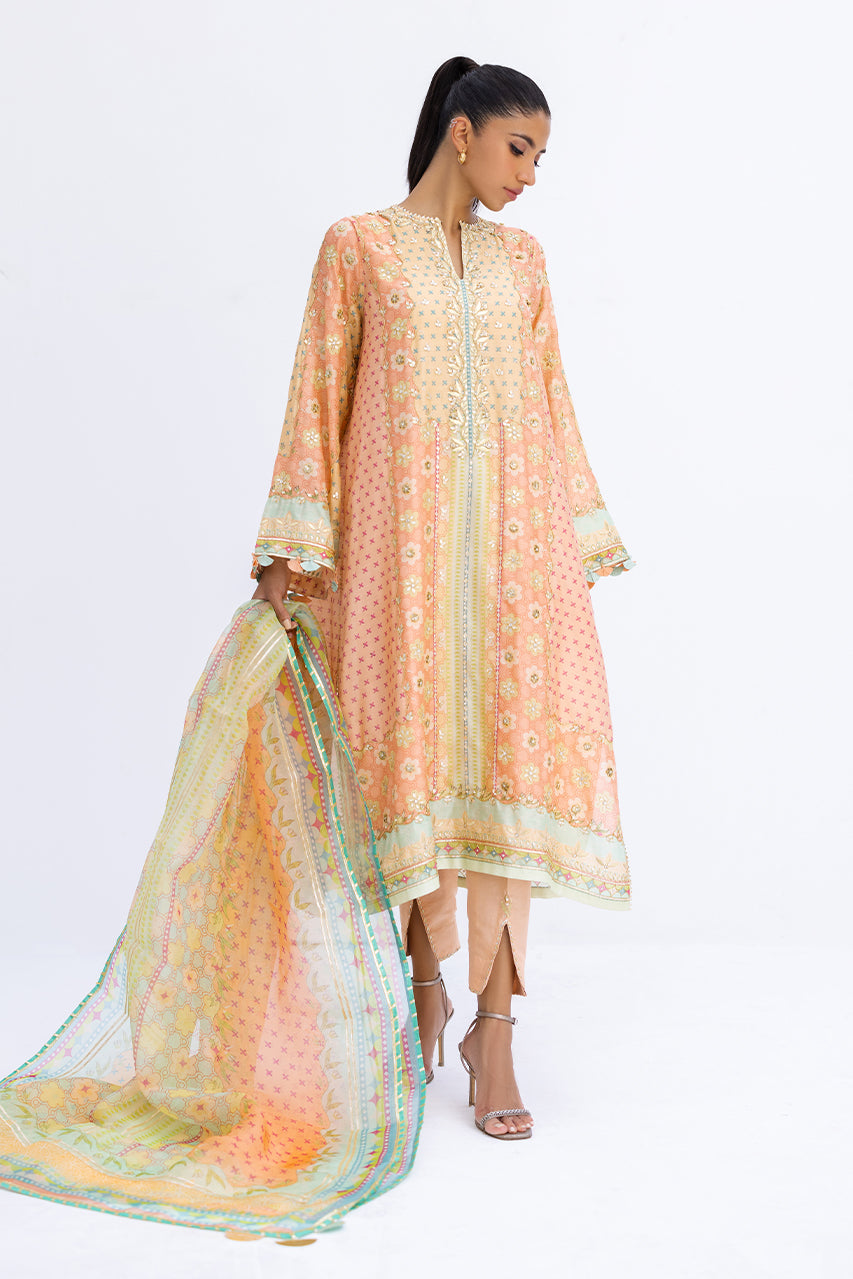 afsheen-Luxe Pret-Shirt & Dupatta-Khaddi Silk / Organza-Clothing