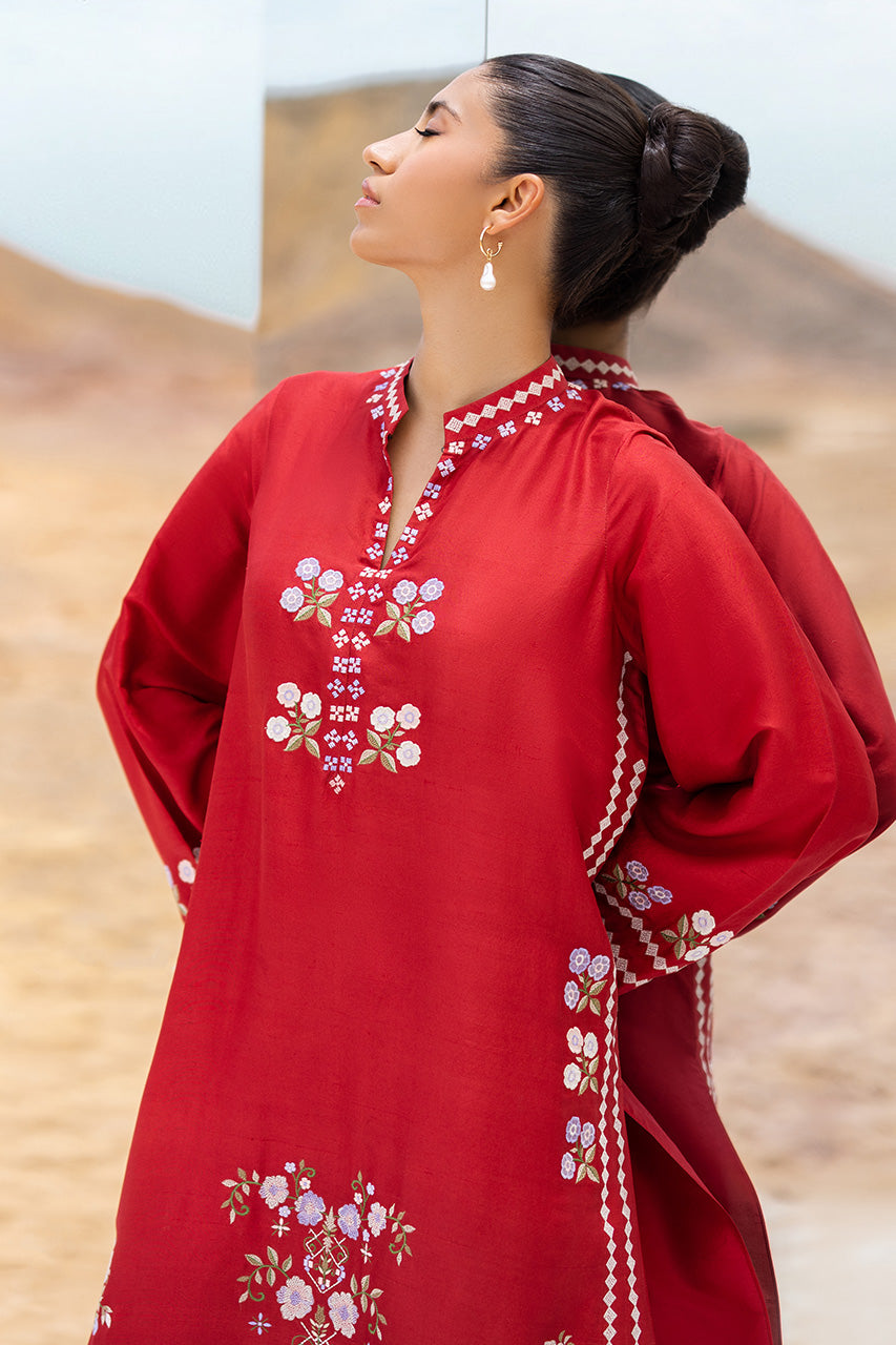 shiqa-a-Luxe Pret-Shirt-Raw Silk-Clothing