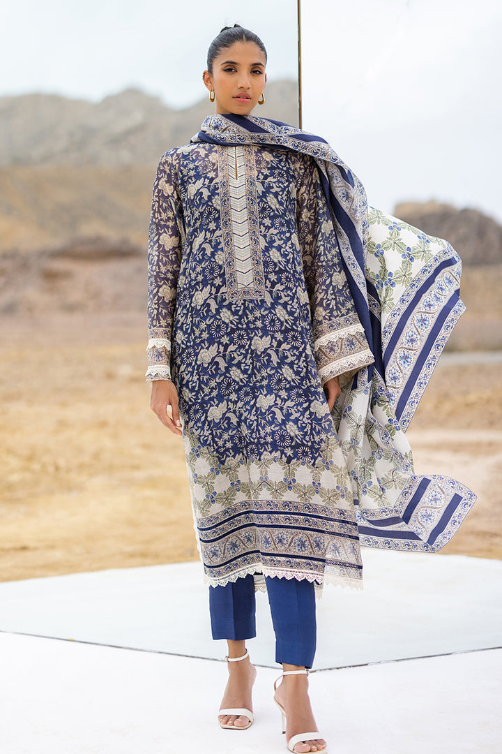 Shirt & Dupatta-Cotton Net