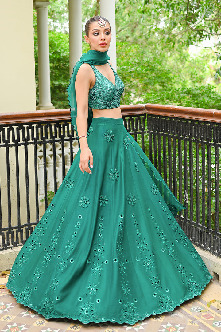 Choli Lehenga and Dupatta-Raw Silk