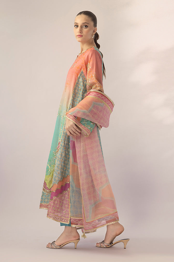 Kurta & Dupatta-Khaddi Silk