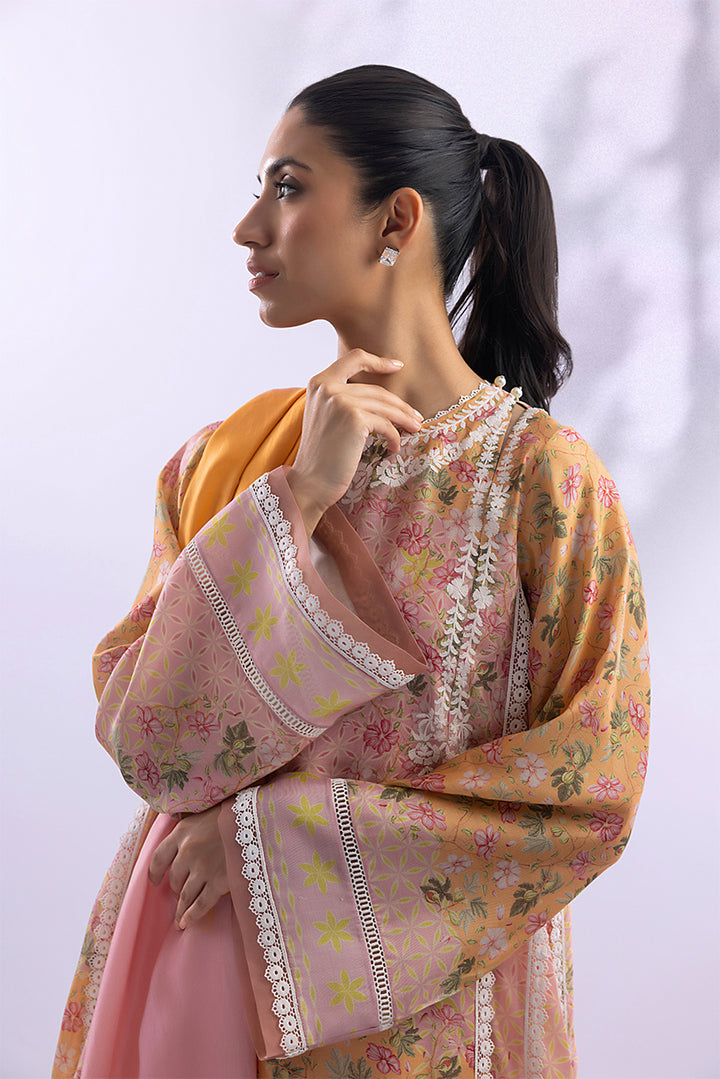 Shirt And Dupatta-Khaddi Silk