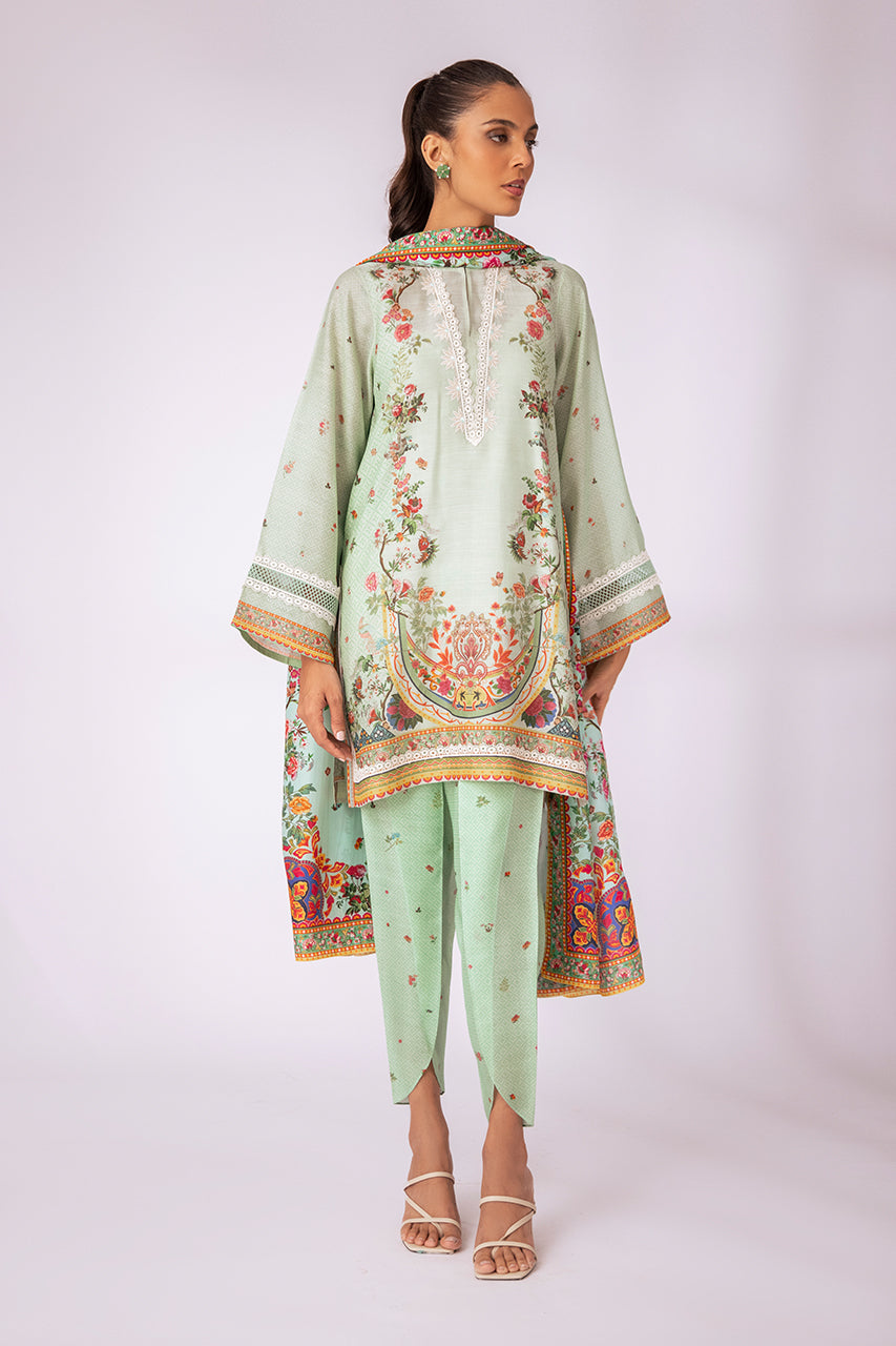 Kurta & Dupatta-Khaddi Silk