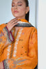 Marigold Cotton Net Digitally Printed Kurta With Printed Silk Dupatta