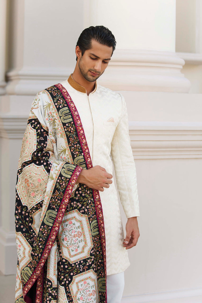 sherwani and shawl