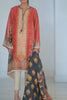 Crimson Cotton Net Digitally Printed Kurta With Printed Silk Dupatta