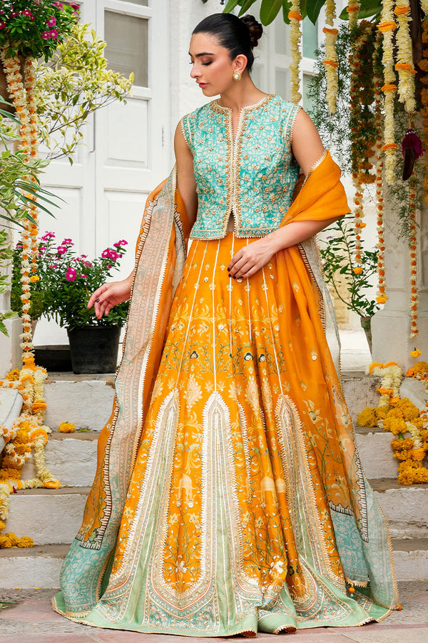 Choli, Lengha & Dupatta-Khaddi Silk