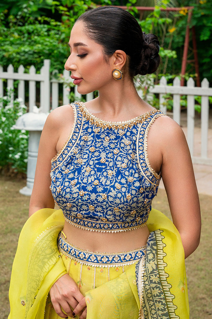 Choli, Lengha & Dupatta-Khaddi Silk