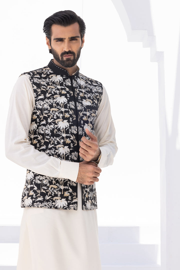 Waistcoat-Raw Silk
