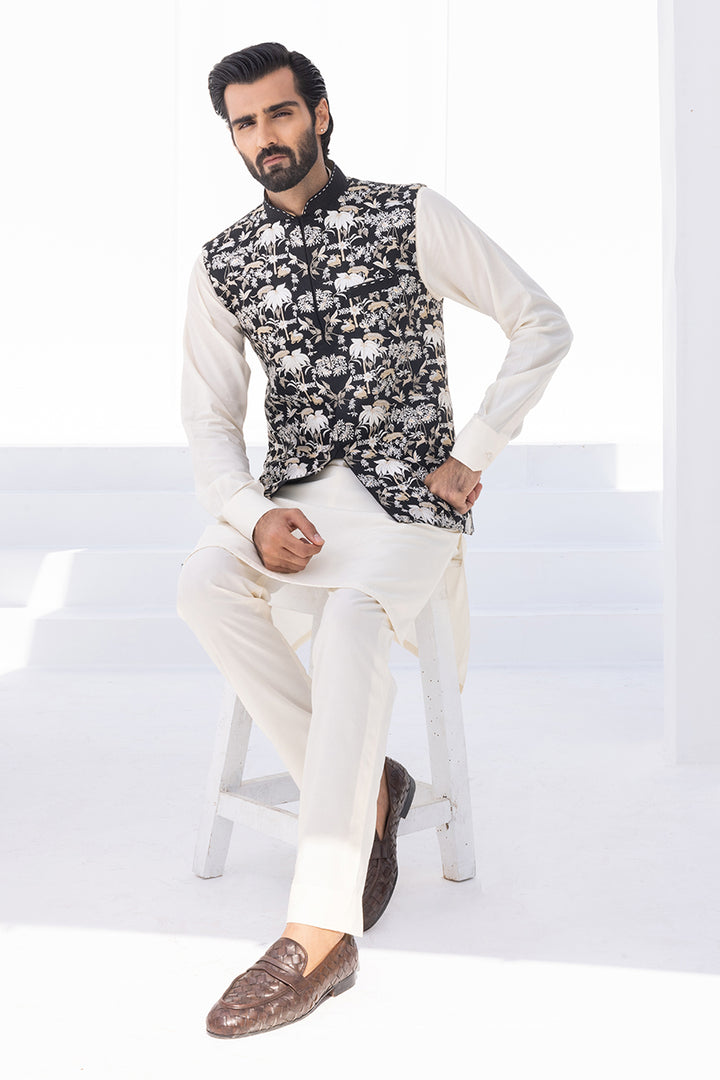 Waistcoat-Raw Silk