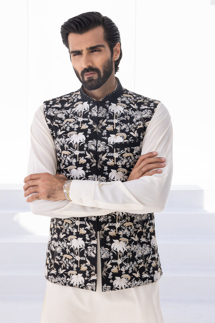 Waistcoat-Raw Silk