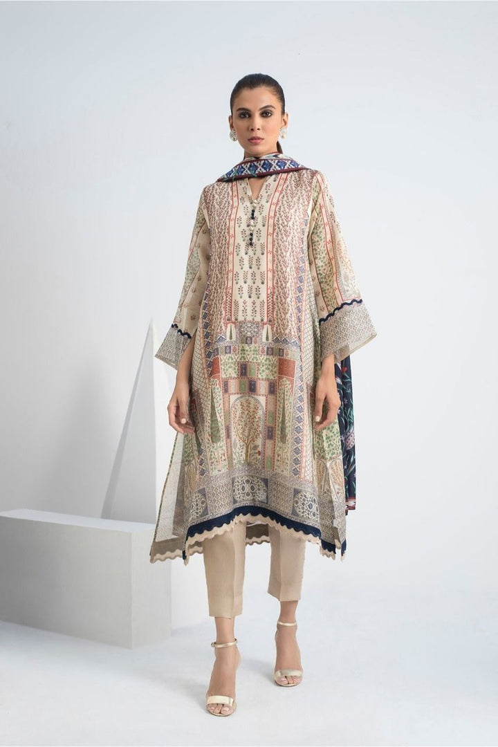 Shirt & Dupatta-Cotton Net