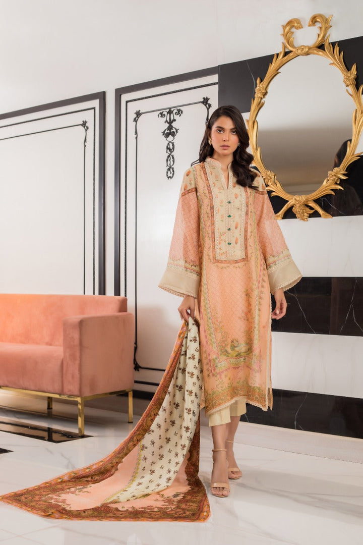 Shirt & Dupatta-Cotton Net