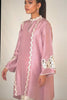 Cotton Candy Pink Raw Silk Kurta With An Embroidered Collar And Sleeve Detailing
